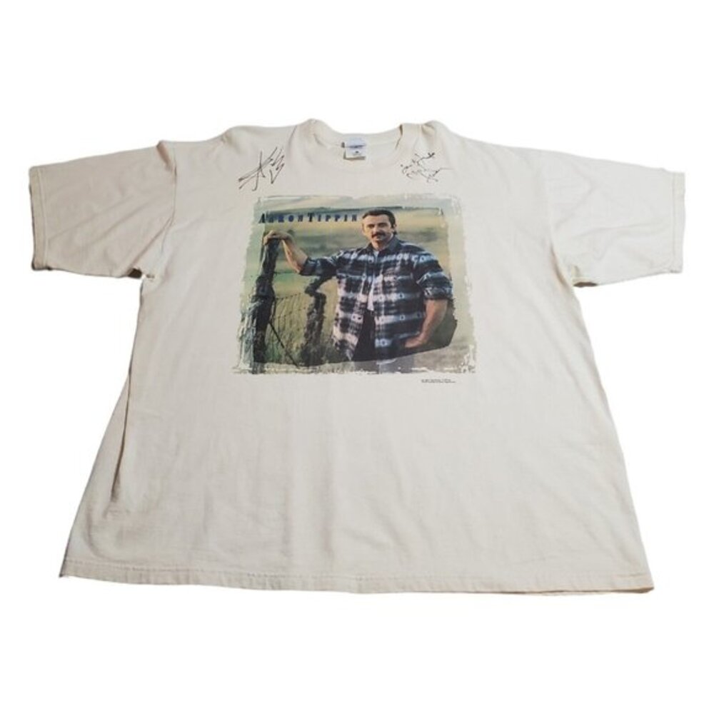 Vintage Aaron Tippin 1997 Greatest Hits Album Promo T-Shirt Sz‎ XXL Autographed